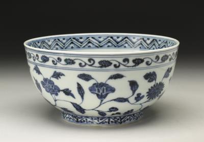 图片[2]-Bowl with four-seasons flowers decoration in underglaze blue, Ming dynasty, Yongle reign (1403-1424)-China Archive